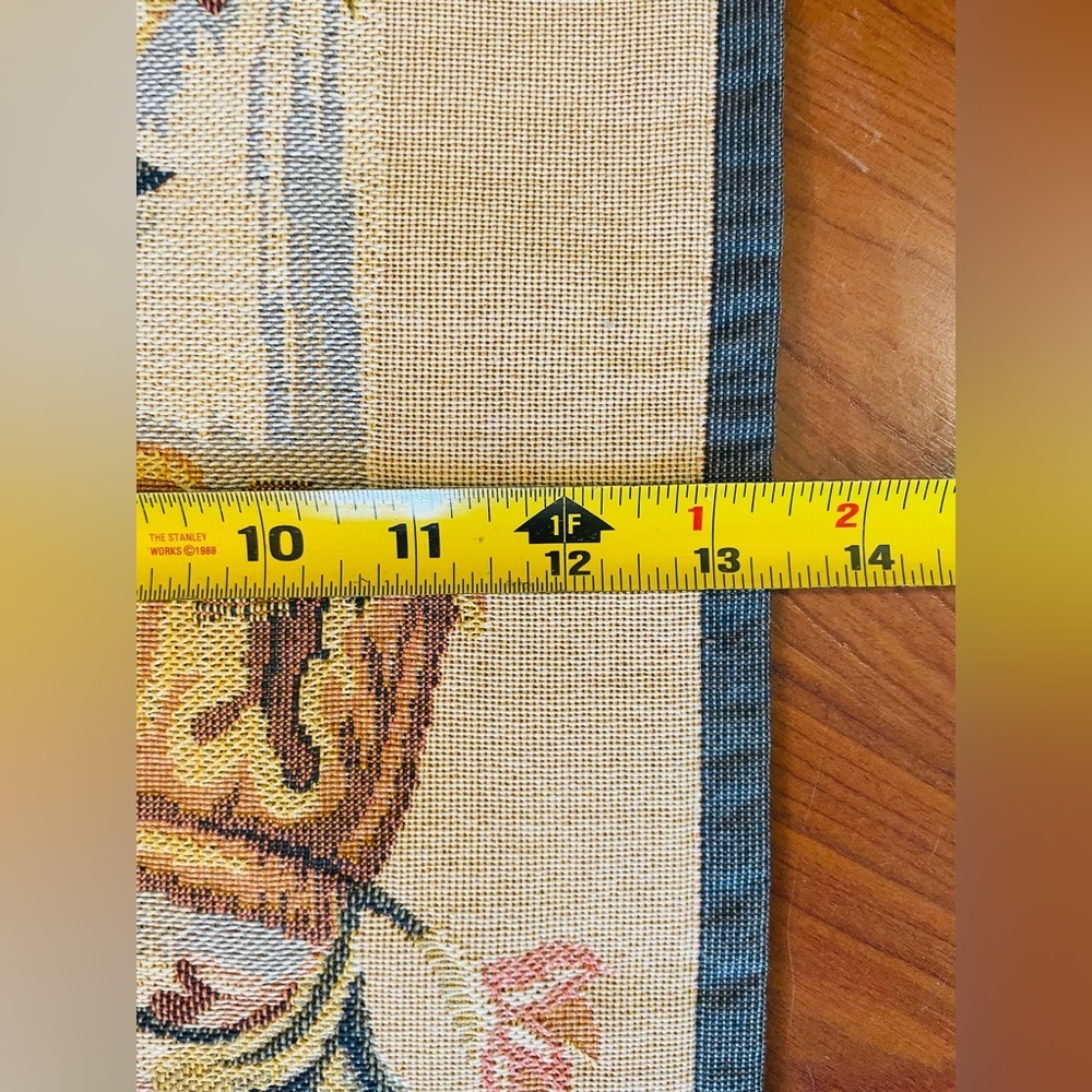 VTG Point Des Meurins French Tapestry Floral Column Wall Hanging Elegant 49x13” - Picture 7 of 10
